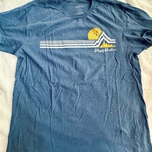 Blue Graphic Tee with Mountain Design